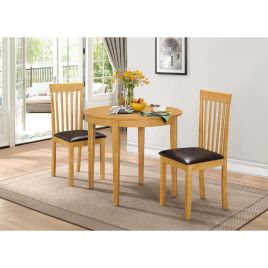 Scottsdale Contemporary Comfort Pair of Wooden Dining Chairs with PU Seating in Oak