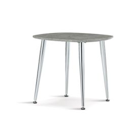 Winslow Elegance Stone Effect SIde Lamp Table with Contemporary Chrome Legs