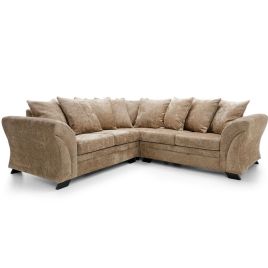Lloyd Crushed Chenille Corner Sofa - Brown