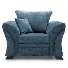 Lloyd Crushed Chenille Armchair - Dark Blue