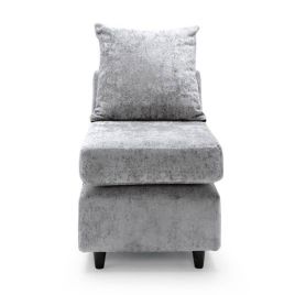 Gilliver Crushed Chenille Single Sofa - Light Grey