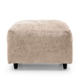 Gilliver Crushed Chenille Footstool - Cream