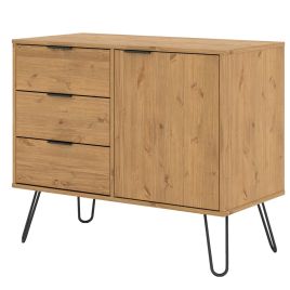 Augusta Pine Small Sideboard with 1 Door 3 Drawers 