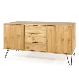 Augusta Pine Medium Sideboard with 2 Doors 3 Drawers - Brown
