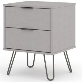 Augusta Grey 2 Drawer Bedside Cabinet