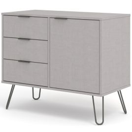 Augusta Grey Small Sideboard with 1 Doors 3 Drawers