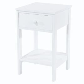 Shaker 1 Srawer Petite Bedside Cabinet - White