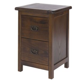 Boston 2 Drawer Petite Bedside Cabinet - Dark Brown