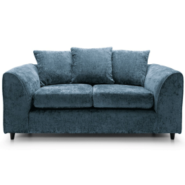 Gilliver Crushed Chenille 2 Seater Sofa - Dark Blue