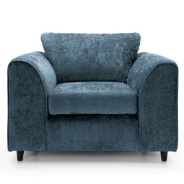 Gilliver Crushed Chenille Armchair - Dark Blue