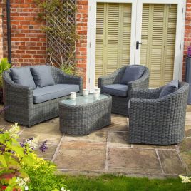 Bunbury Sofa Set Grey Weave