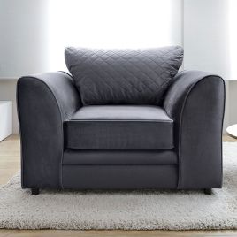 Bethan Velvet Armchair - Dark Grey