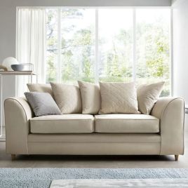 Bethan Velvet 3 Seater Sofa - Cream
