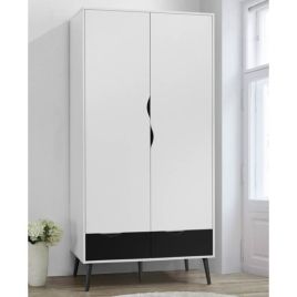 Wardrobe - MARTOCK 2 Door Wardrobe White 98.6cm