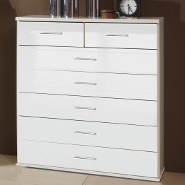 White Chest of Drawers - CALLISTO Medium Chest  7 Drawers