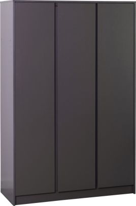 Wardrobe - MALDEN 3 Door Wardrobe Grey 115cm