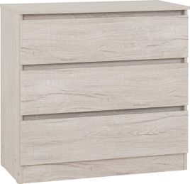 MALDEN Natural Finish Chest of Drawers - Medium-sized, 3 Drawers