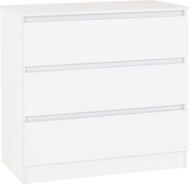 MALDEN White Chest of Drawers - Medium-sized, 3 Drawers