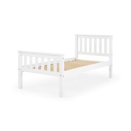 Chandler Classic Solid Pine Wooden Bed Frame with High Footboard in White Wash - Single