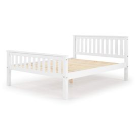 Chandler Classic Solid Pine Wooden Bed Frame with High Footboard in White Wash - Double