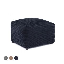 Porto Jumbo Cord Footstool - Black