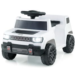 NOREN 12V Kids Ride-On Jeep Car with LED Lights for 18-96 Months-White