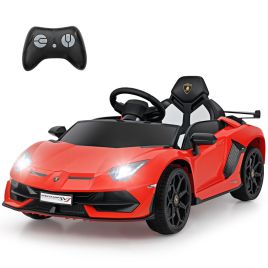 LYNO 12V Licensed Lamborghini Kids Ride on Car with Remote Control-Red
