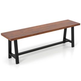 Entryway Shoe Bench with Metal Frame for 3 Persons 153CM - Walnut