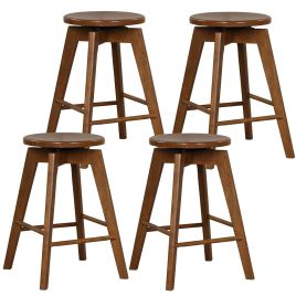 Backless Bar Stool Set of 4 360degree Swivel Counter Height Bar Chairs