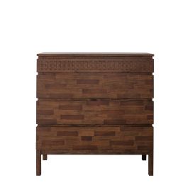 ASHWELL Walnut Finish Chest of Drawers - Medium-sized, 4 Drawers