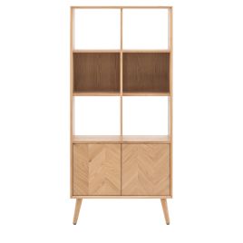 BROOKHAVEN 2 Door Open Display Rack - Oak