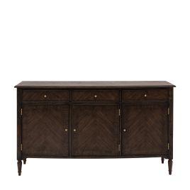 WHITCOMBE 3 Door 3 Drawer Sideboard - Dark Oak