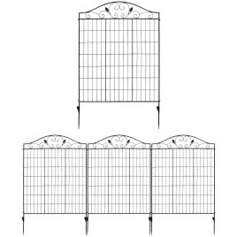 4 Panels Folding Iron Decorative Garden Fence Interlockable
