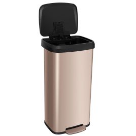 BRASHDEN 68L Step Trash Can with Soft Close Lid and Deodorizer Compartment-Golden