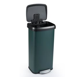 BRASHDEN 68L Step Trash Can with Soft Close Lid and Deodorizer Compartment-Dark Green