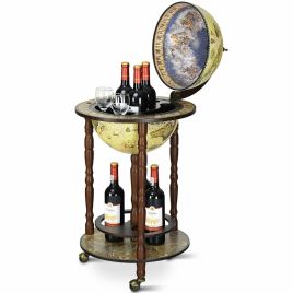 Wine Rack - Wooden Globe Drinks Cabinet with Italian Styling
