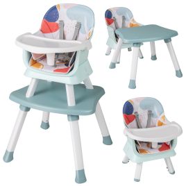 ONAR 6-in-1 Baby High Chair with 5-Point Harness and Removable Tray-Colourful