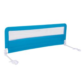 Baby Safety Rail - 150CM Foldable Baby Bed Rail Guard with Washable Cover and Safety Strap-Blue