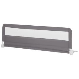 Baby Safety Rail - 180CM Foldable Baby Bed Rail Guard with Removable Cover and Safety Strap-Grey