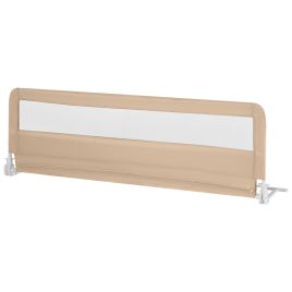 Baby Safety Rail - 180CM Foldable Baby Bed Rail Guard with Removable Cover and Safety Strap-Beige