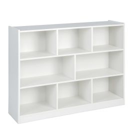 Bookcase - 3-Tier Open Bookcase 8-Cube Floor Standing Storage Shelves Display Cabinet-White