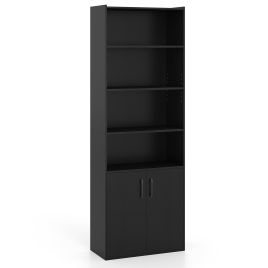 ULNOON 6-tier Modern Style Bookcase with Adjustable Shelves-Black