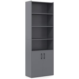 ULNOON 6-tier Modern Style Bookcase with Adjustable Shelves-Grey