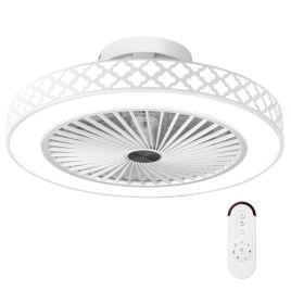 19 Inches Ceiling Fan with 3000-6500K Dimmable LED and 6 Wind Speeds & Timer-White