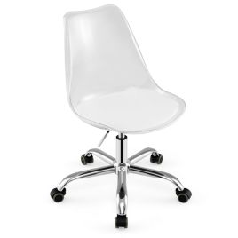 Clear Acrylic Desk Chair with PU Cushion & Swivel Seat