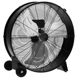 ALLVURNE 24 Inch High-Velocity Industrial Floor Fan with Wheels-Black