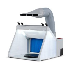 Portable Airbrush Spray Booth with LED Lights and Turntable