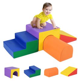 4-Piece Soft Climb and Crawl Foam Play Set for Babies-Colourful