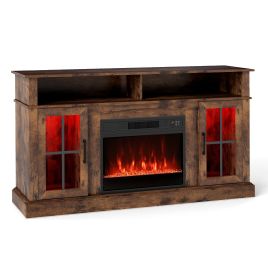 NVARO 148cm Fireplace TV Stand with LED Lights for up to 65inch TV-Brown