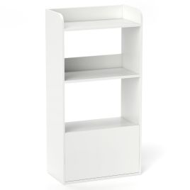 TYOVOV Freestanding Bookshelf with 3-Tier Open Shelf and Drawer-White